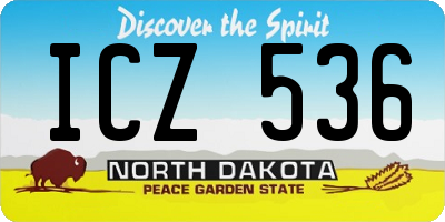 ND license plate ICZ536