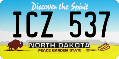 ND license plate ICZ537