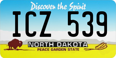 ND license plate ICZ539