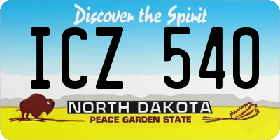 ND license plate ICZ540