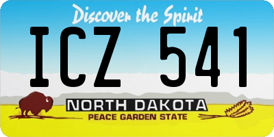 ND license plate ICZ541