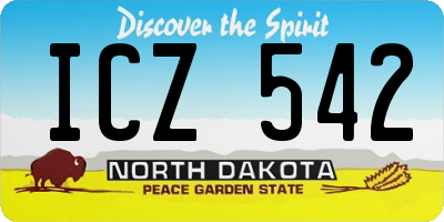 ND license plate ICZ542
