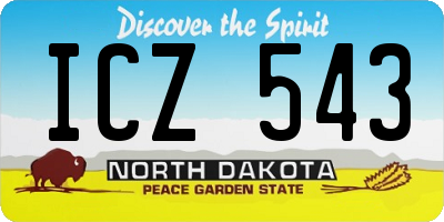 ND license plate ICZ543