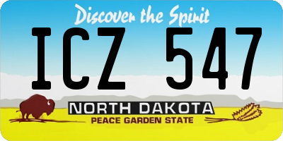 ND license plate ICZ547