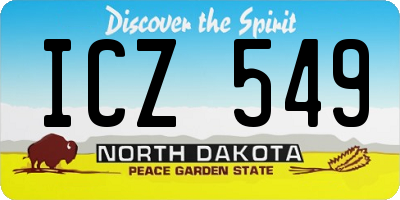 ND license plate ICZ549