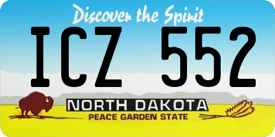 ND license plate ICZ552