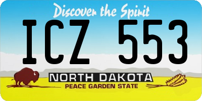 ND license plate ICZ553