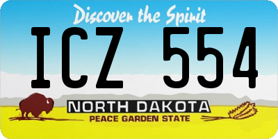 ND license plate ICZ554