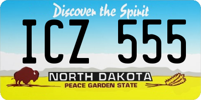 ND license plate ICZ555