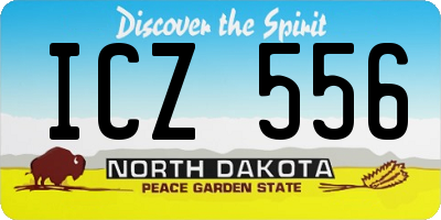 ND license plate ICZ556