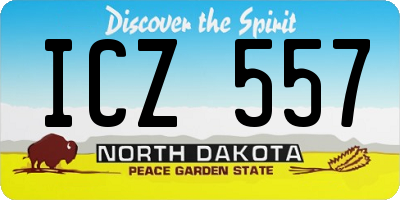 ND license plate ICZ557
