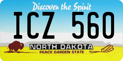 ND license plate ICZ560