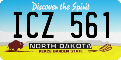 ND license plate ICZ561