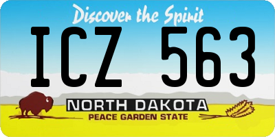 ND license plate ICZ563