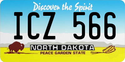 ND license plate ICZ566