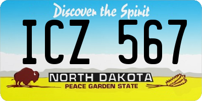 ND license plate ICZ567
