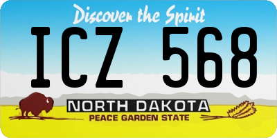 ND license plate ICZ568