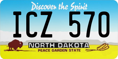 ND license plate ICZ570