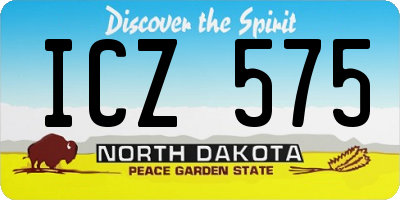 ND license plate ICZ575