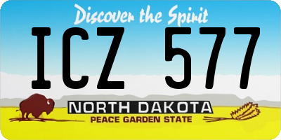 ND license plate ICZ577