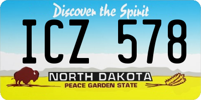 ND license plate ICZ578