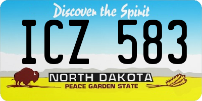 ND license plate ICZ583