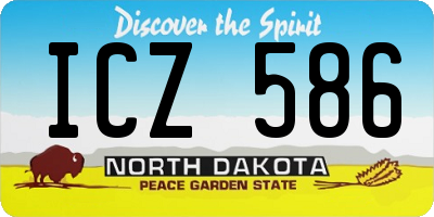 ND license plate ICZ586
