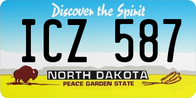ND license plate ICZ587