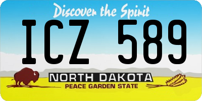 ND license plate ICZ589