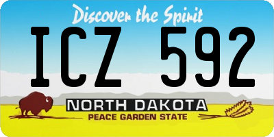 ND license plate ICZ592