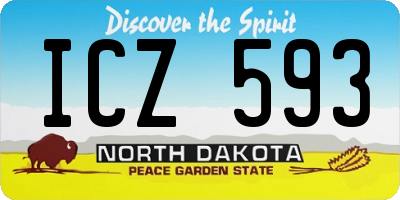 ND license plate ICZ593