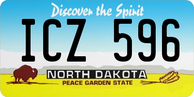 ND license plate ICZ596