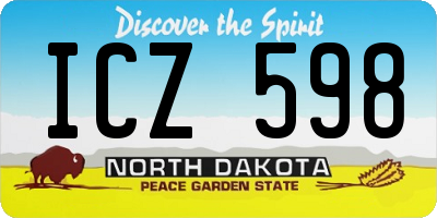 ND license plate ICZ598