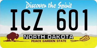 ND license plate ICZ601