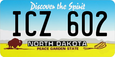 ND license plate ICZ602