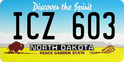 ND license plate ICZ603