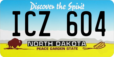 ND license plate ICZ604