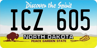 ND license plate ICZ605