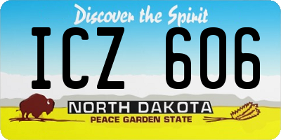 ND license plate ICZ606