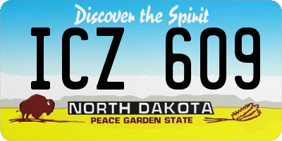 ND license plate ICZ609