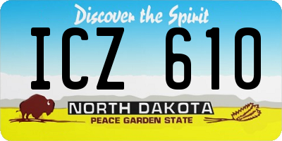 ND license plate ICZ610