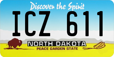 ND license plate ICZ611