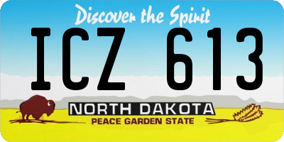ND license plate ICZ613