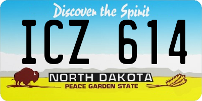 ND license plate ICZ614