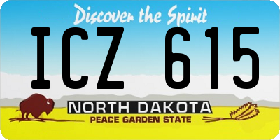 ND license plate ICZ615
