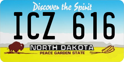 ND license plate ICZ616