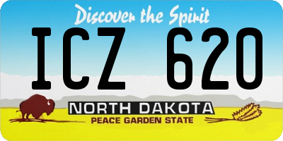 ND license plate ICZ620