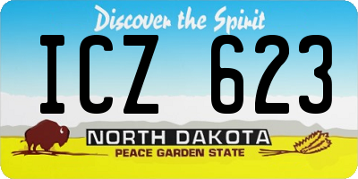 ND license plate ICZ623