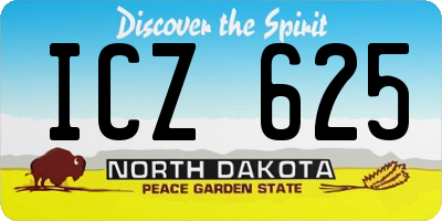 ND license plate ICZ625