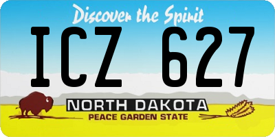 ND license plate ICZ627